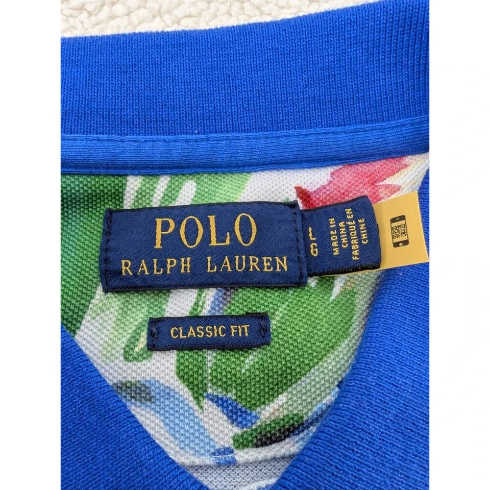New Polo Ralph Lauren Men's L Riviera Print Mesh Polo Shirt Vacation Sailing